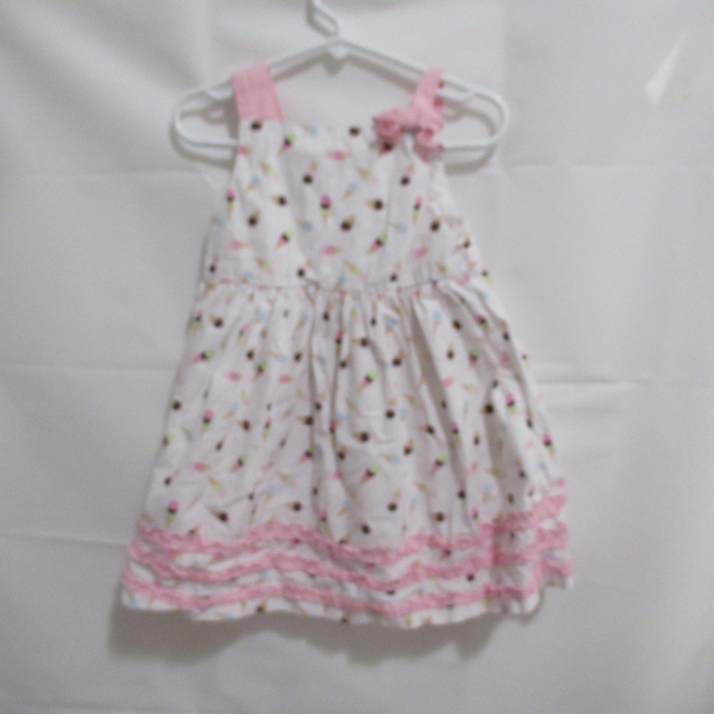 Vintage GYMBOREE 2007/8 Ice Cream Social Pink Bow Cone Dress girls 2T